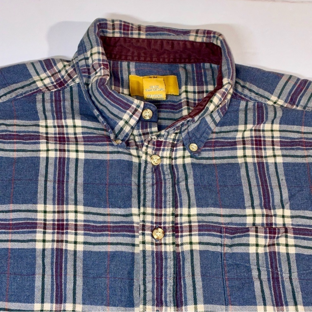 Vintage 90s Duck Head Flannel Shirt Mens XL Button Down Plaid Embroidered Logo